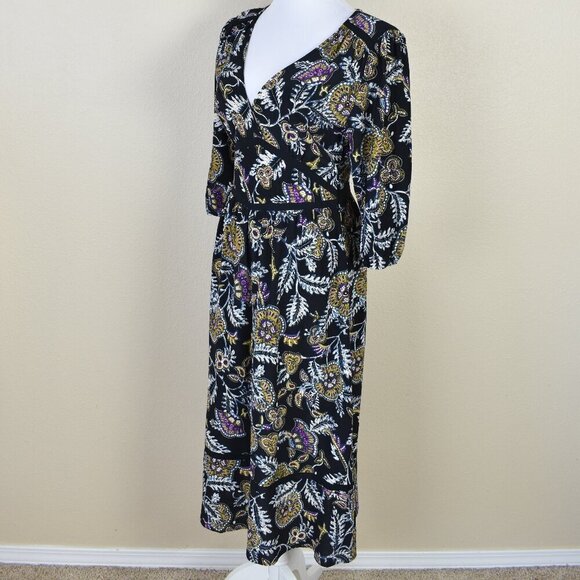 ba&sh Vienne Dress Noir Paisley Floral Midi - S - Picture 4 of 11
